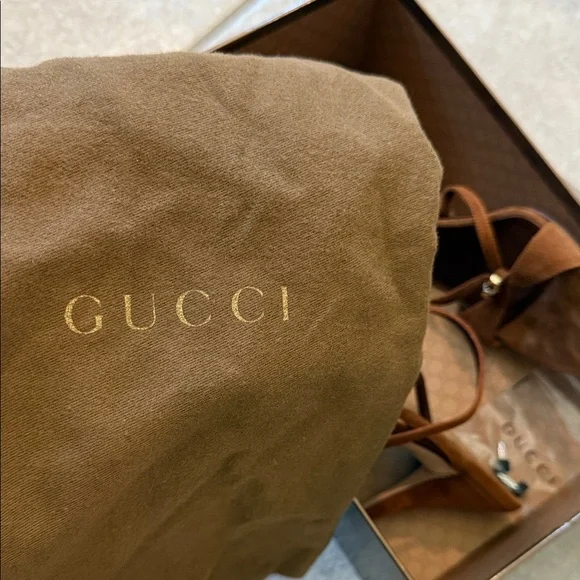 NWT vintage Gucci Bamboo brown suede strap heel sandal (size 7.5) - Picture 6 of 6